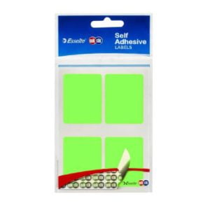 Self Adhesive Labels 35x45mm Fluro Green 28 Labels Pack
