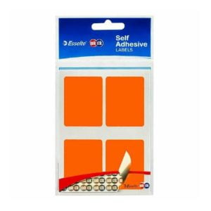 Self Adhesive Labels 35x45mm Fluro Orange 28 Labels Pack
