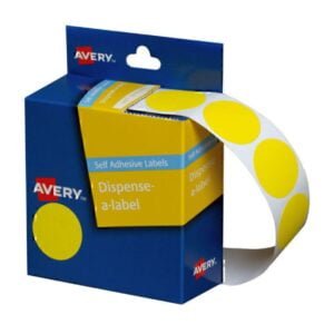 Avery Labels 24mm Dot Yellow