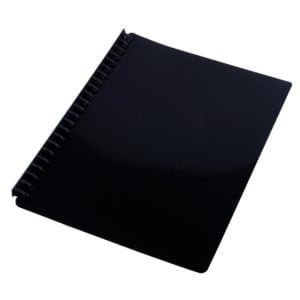 Display Book A4 Refillable GNS Gloss Ribbed Black Cover