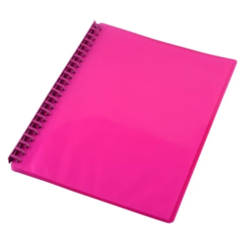 Display Book A4 Refillable GNS Gloss Ribbed Pink