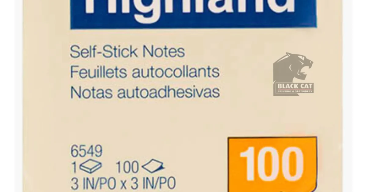 Highland 76×76 mm Self‑Stick Notes – 100 Sheets | Black Cat Printing ...