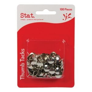 Stat Thumb Tacks Pack 100 Silver