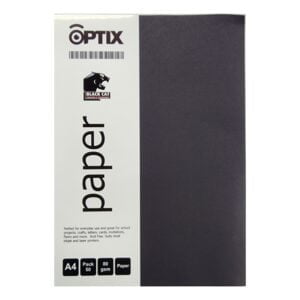 Coloured Paper A4 Pk50 80gsm Optix Jetz Black
