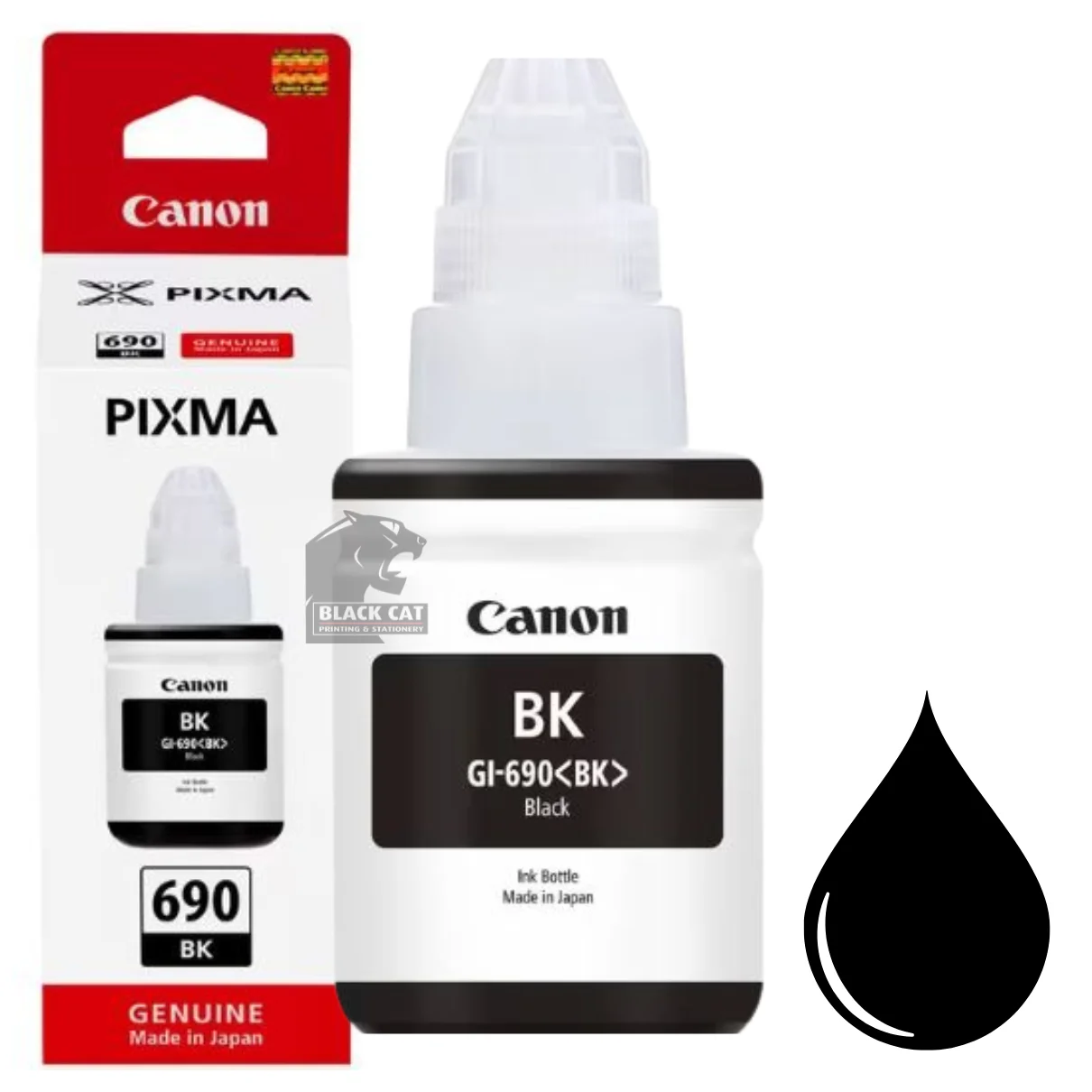 Canon 690 Black Ink Bottle GI690BK Blackwood