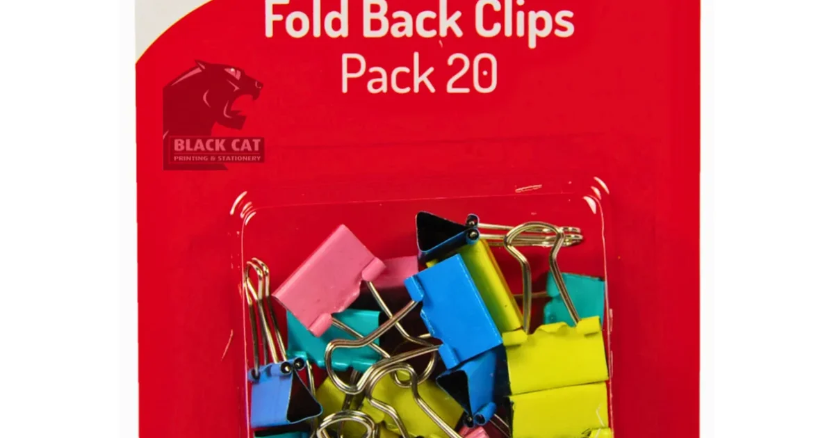 Stat 15 mm Foldback Clips – Pack of 20 | Black Cat Printing & Stationery