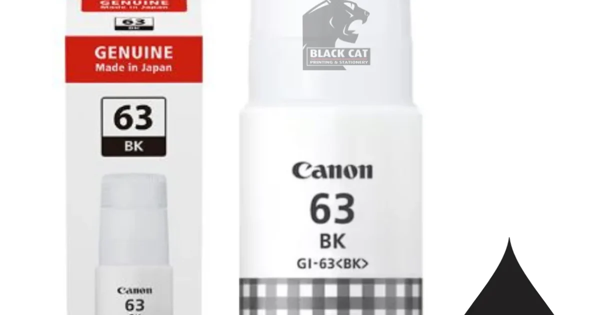 Genuine Canon 63 Black Ink Bottle (GI-63B) | BlackCatPrinting | Black ...
