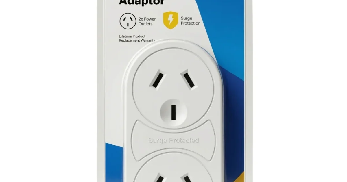 Jackson Double Adaptor 2 Outlet Indoor Power Adaptor | Black Cat ...