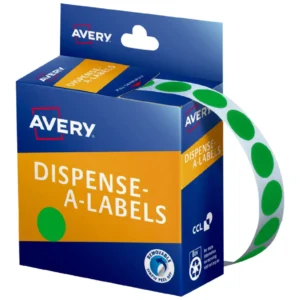 Avery 14mm Green Dots Dispenser Labels