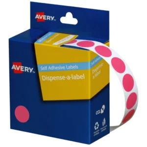 Avery 14mm Pink Dots Dispenser Labels