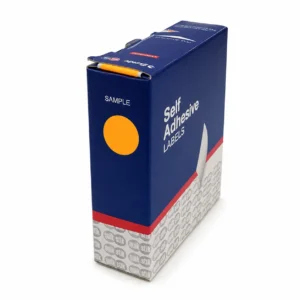 Quik Stik 14mm Fluro Orange Dots Dispenser Labels