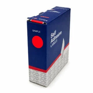 Quik Stik 14mm Fluro Red Dots Dispenser Labels