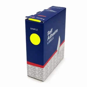 Quik Stik 14mm Fluro Yellow Dots Dispenser Labels