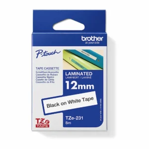 Brother TZe-231 12mm Black on White Tape