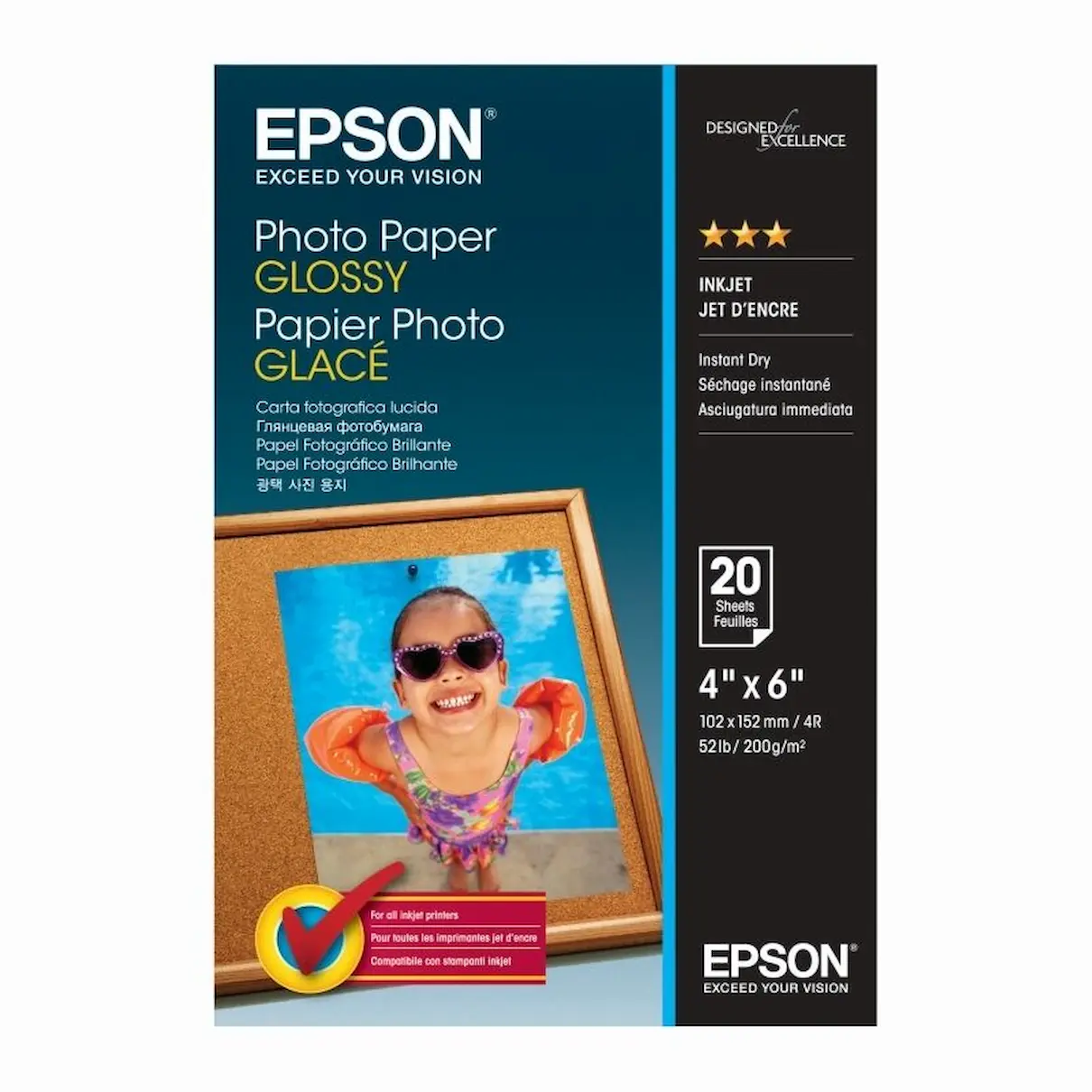 Epson 4x6 Size Glossy Photo Paper, S042546